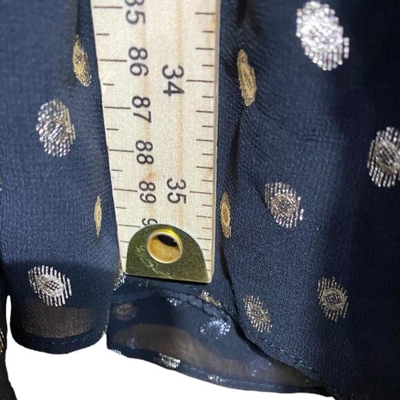 NWT Nanette Lepore black long sleeve dress with gold dots - Size 8 - Picture 8 of 13